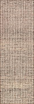 Rugs USA Melrose Brown/Ivory, 2'6 x 6', Handmade, Checked, Wool, Soft and Cozy, High Traffic, Stain Resistant, Easy Clean, Durable Area Rug for Bedroom, Living Room, Dining, Den, Entryway