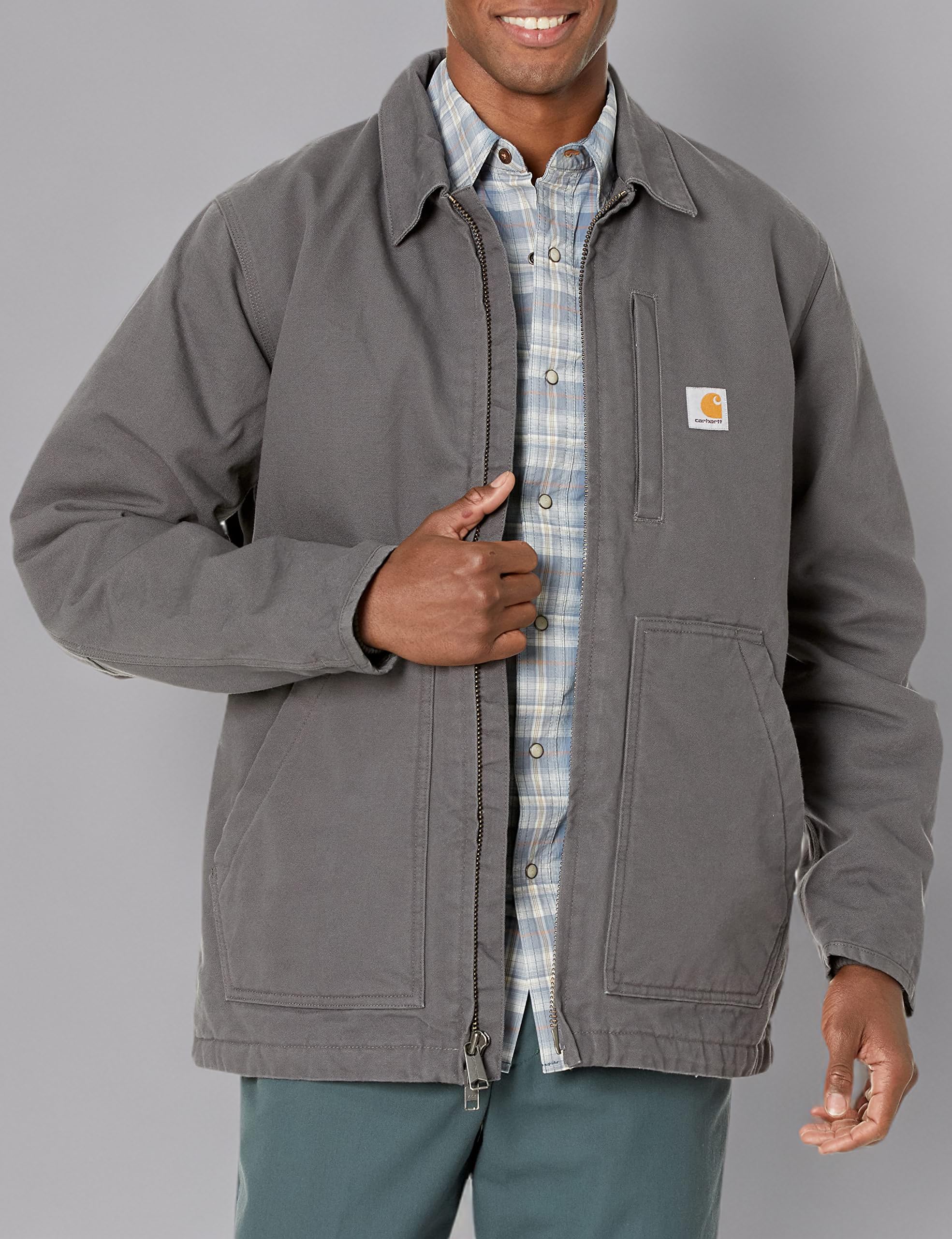 Carhartt Herren Lockere Passform, Gewaschener Sherpa-Futter Mantel