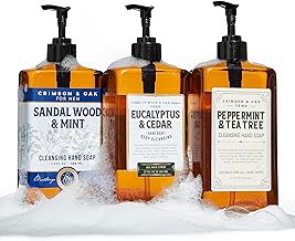 Body Prescriptions Crimson & Oak Men's Deep Cleansing Hand Soap with Pump Dispenser, 17 Fl Oz (Pack of 3), Multi