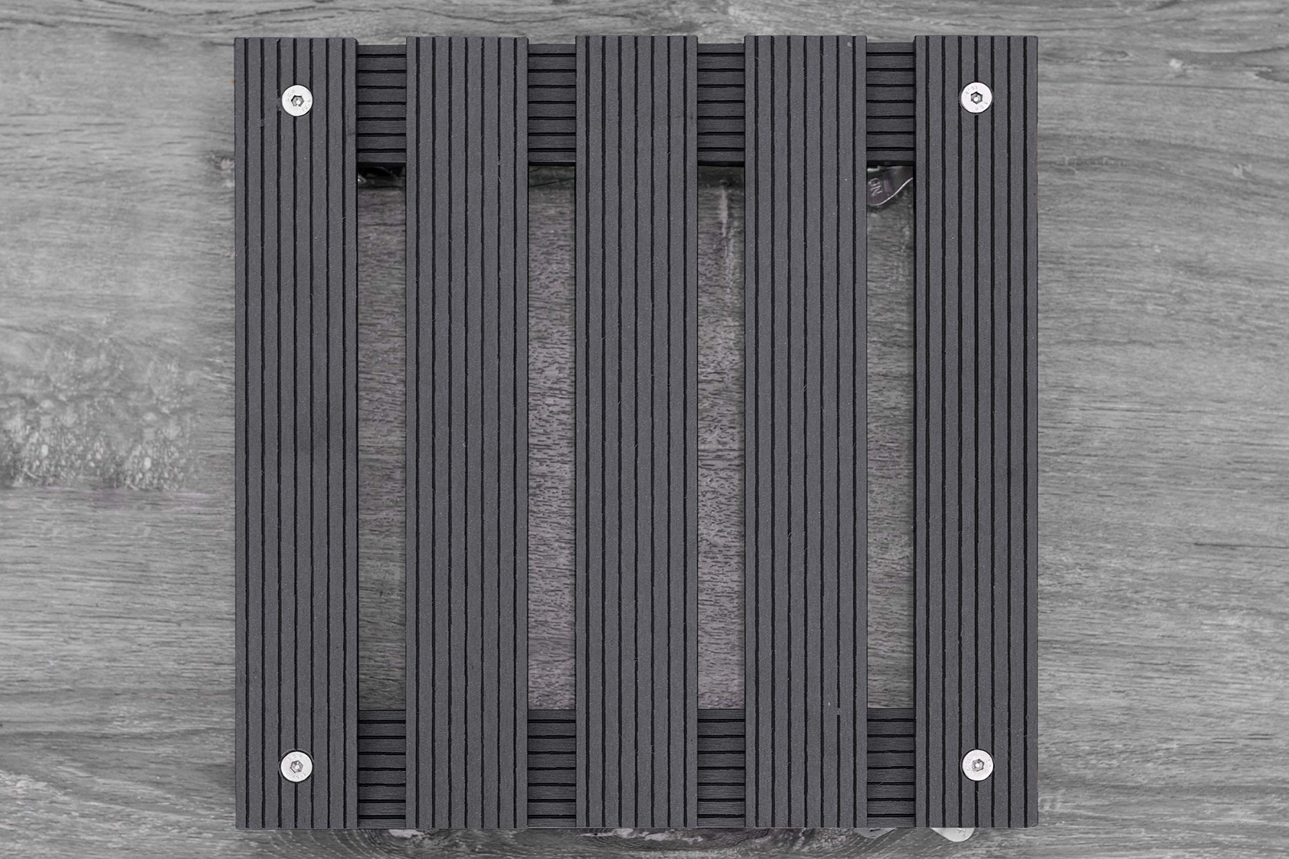 Metafranc WPC-Pflanzenroller 300 x 300 mm-60 kg Tragkraft-Anthrazit-PP-Räder-Feststeller-Witterungsbeständig/Outdooroller/Untersetzer mit Rollen/Transporthilfe für Pflanzen / 825110 (Packung mit 4)
