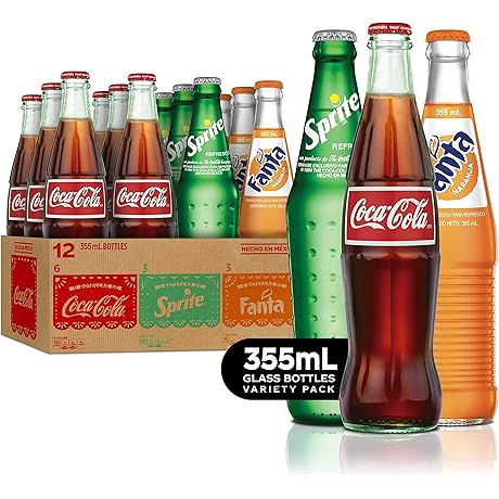 Authentic Mexican Coca-Cola, 12 Fluid Ounce Glass Bottles, 24-Pack