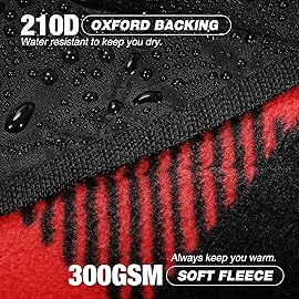 REDCAMP Extra Large Waterproof Stadium Blanket for Cold Weather, Soft Warm Fleece Camping Blanket Windproof for Camping, Hiking, Traveling, Picnic Sports, 79x 79 Red and Black Grid