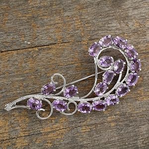 Amazon | NOVICA 職人 ハンドメイド アメジスト ブローチ ピン
