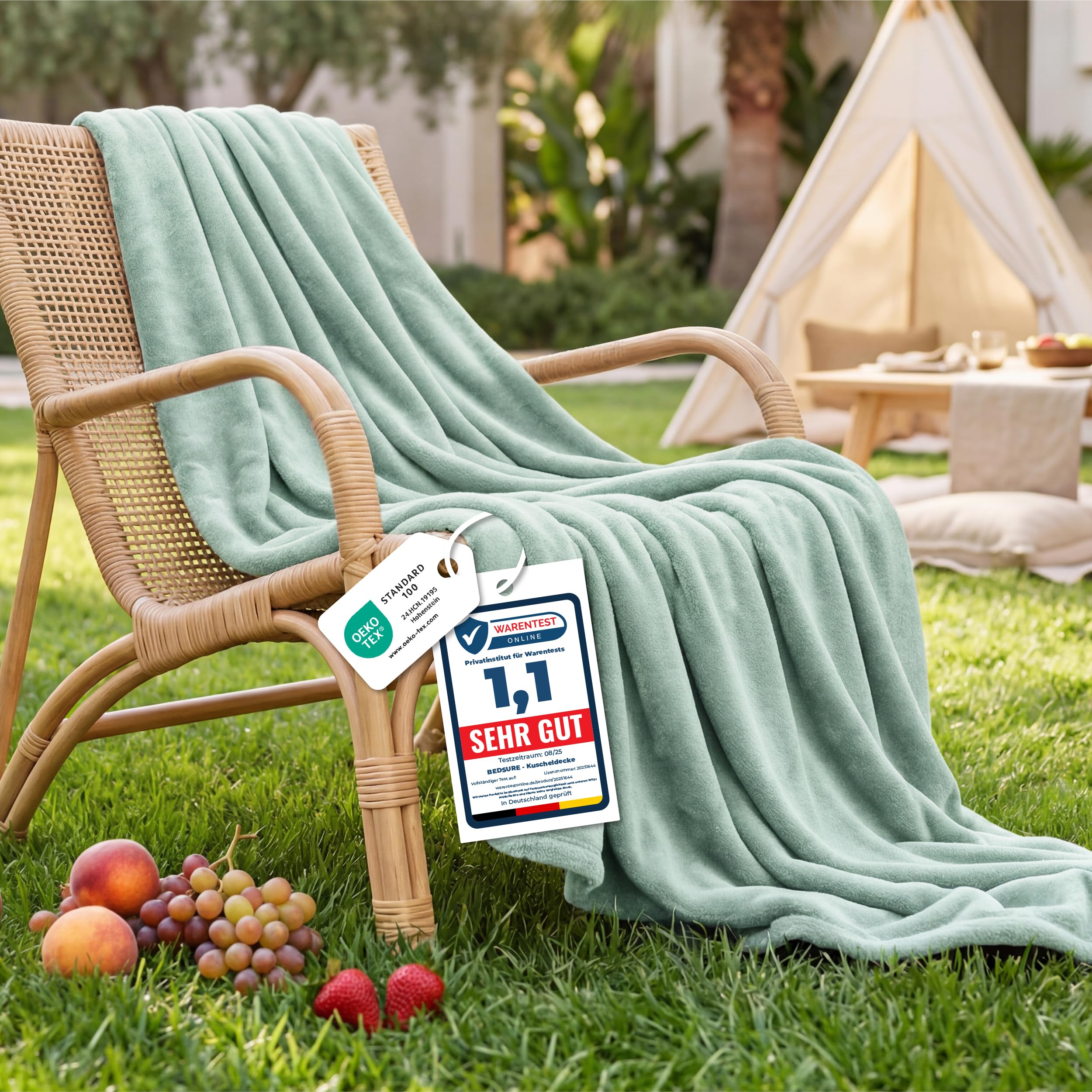 BEDSURE Kuscheldecke Flauschig Decke Fleecedecke - Wohndecke Warm Winter Weich, Sofadecke XL, Geschenke für Frauen, Decke Couch Blanket, Wohn- & Kuscheldecken 150x200cm, Sofa überwurfdecke Grün