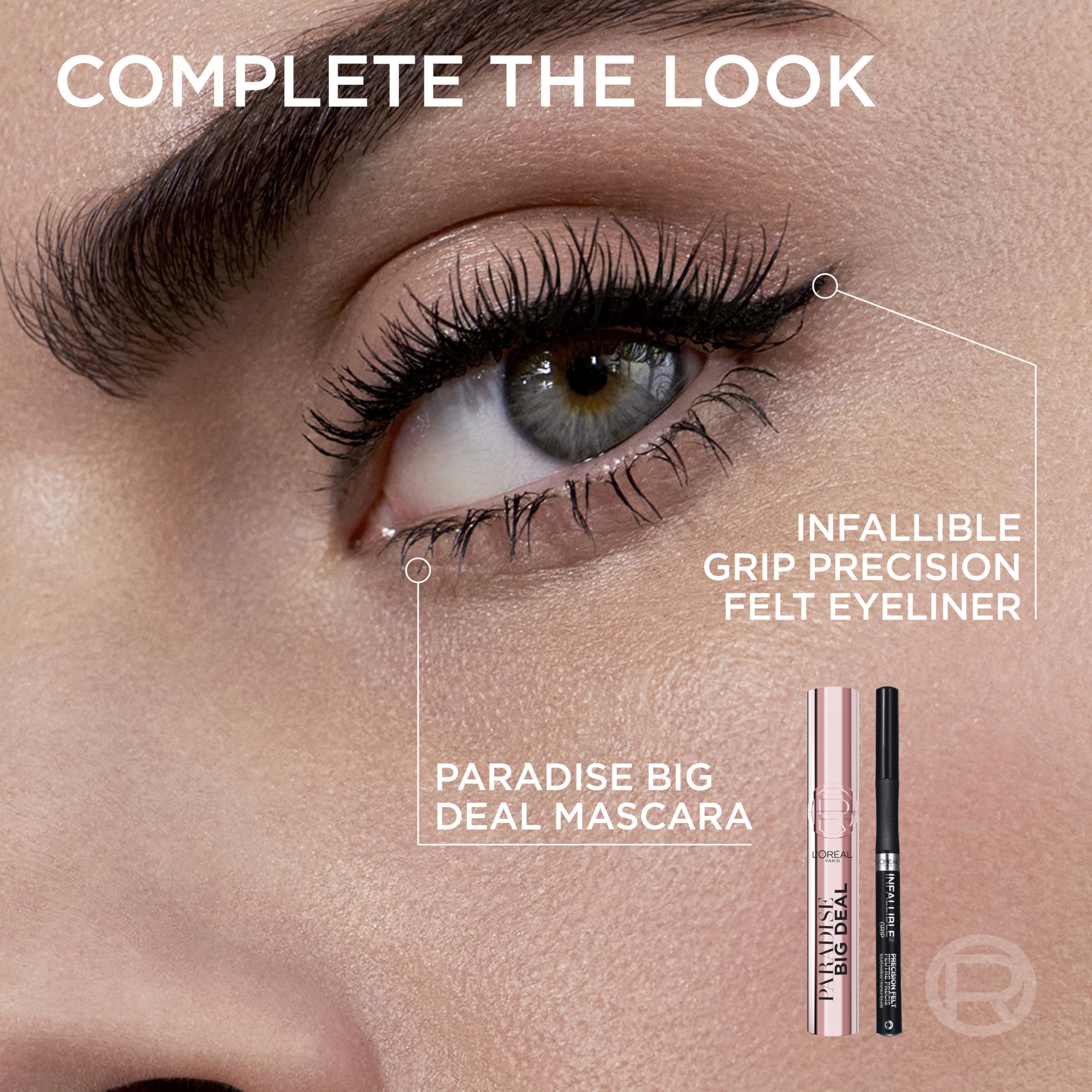 L'Oréal Paris Paradise Big Deal Mascara Washable, czarny tusz do rzęs zapewnia niekończące się długie rzęsy i równomierną objętość, bez grudek, sklejania i wycierania, do wrażliwych oczu, 9,9 ml