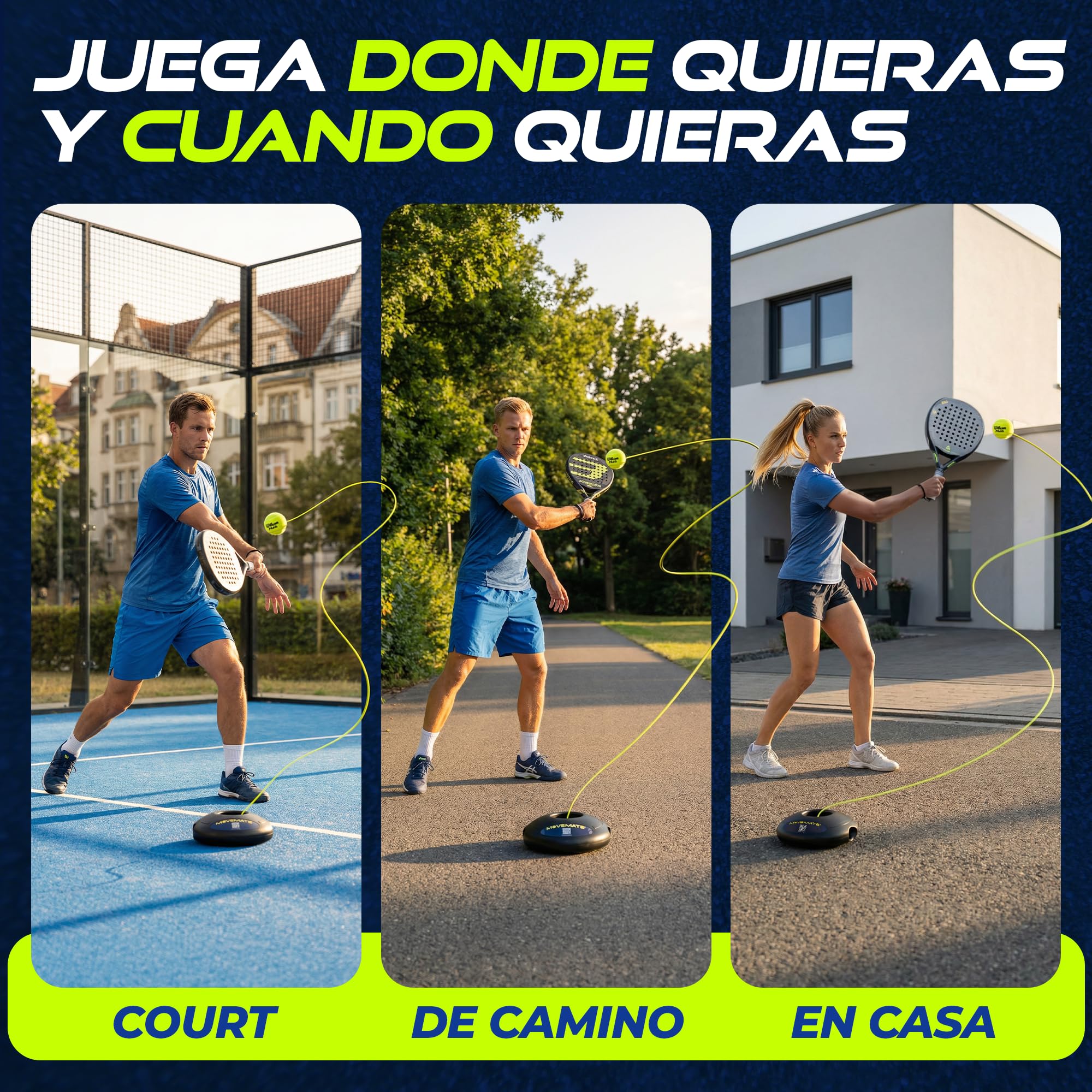 MOVEMATE Dispositivo de Entrenamiento de Pádel/Tenis con Pelota Wilson® | Innovador Equipamiento Deportivo para Exteriores, en el Parque, en el jardín | con Bolsa de Transporte y vídeos de Ejercicios — view 6