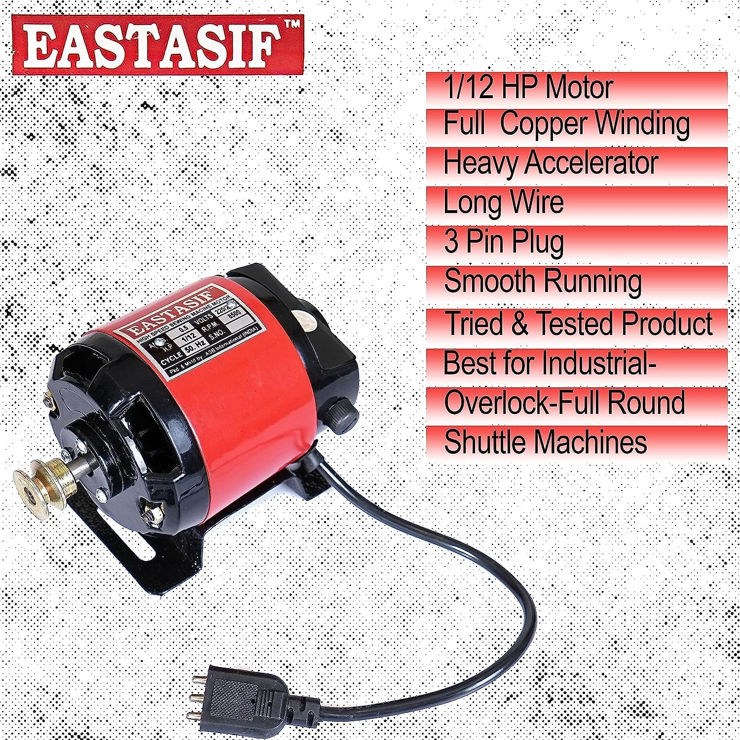 Original 3 Pin Sewing Machine High Speed Motor And Controller/Sewing Machine/Silai machine Motor With Controller (1/12 HP) — Amazon image 2