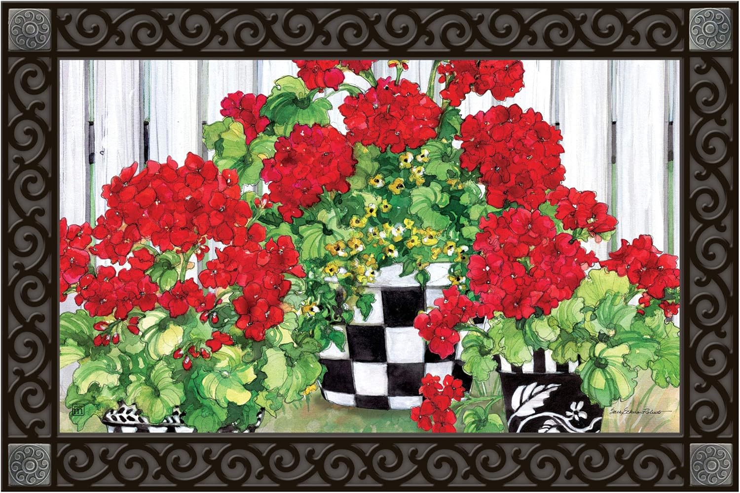 Studio M MatMates Geranium Flowers Decorative Floor Mat