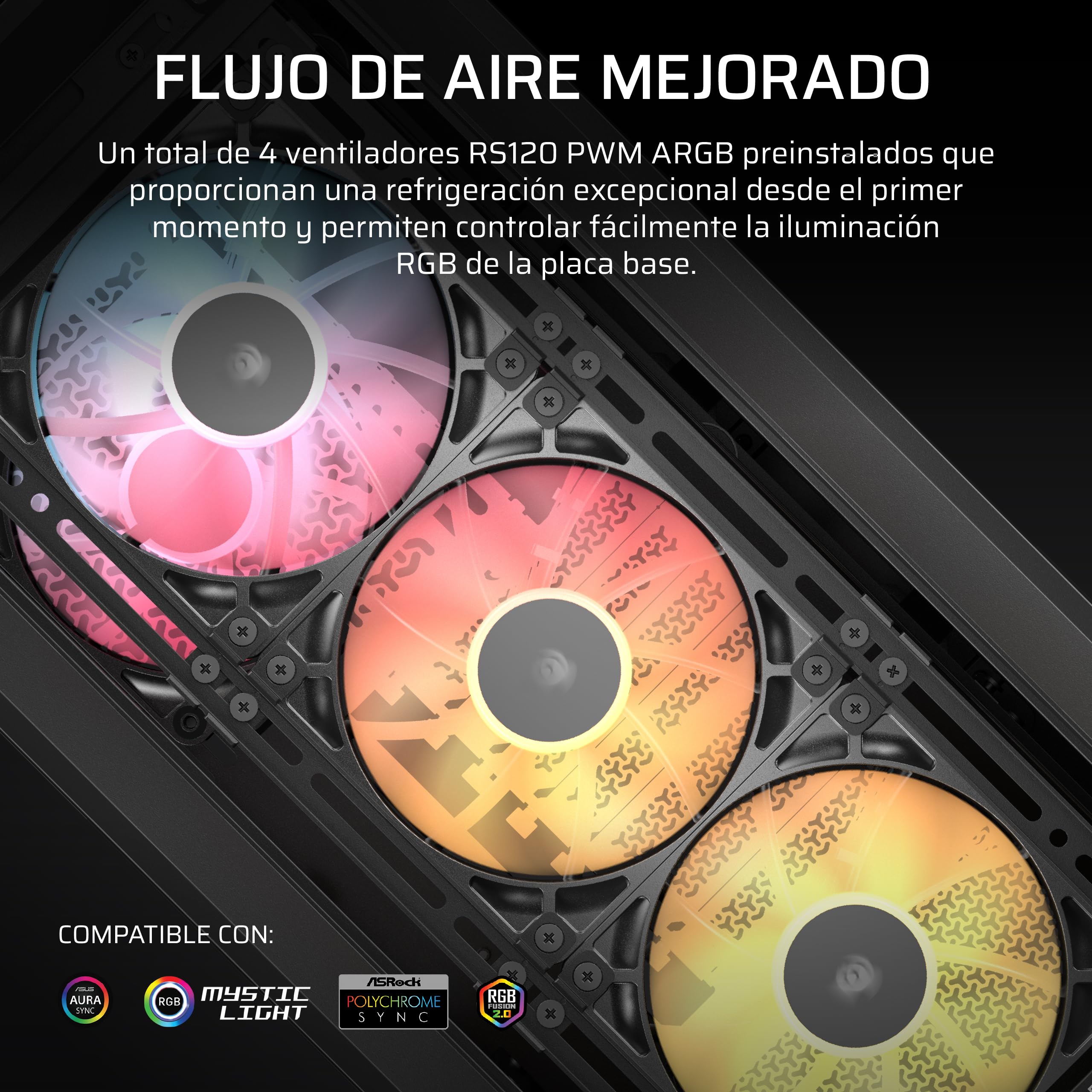 CORSAIR Frame 4000D LCD RS ARGB Chasis para PC Modular ATX Semitorre – Pantalla Táctil LCD XENEON Edge, Sistema de Montaje de InfiniRail, 4 Ventiladores RS120 ARGB PWM – Negro | Pantalla táctil modular XENEON EDGE LCD, sistema de montaje del ventilador In