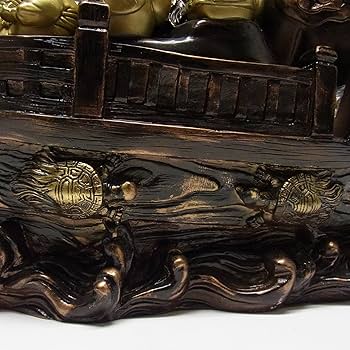 Amazon.co.jp: 七福神 宝船 置物 高さ40cm 開運 縁起物 : ホーム