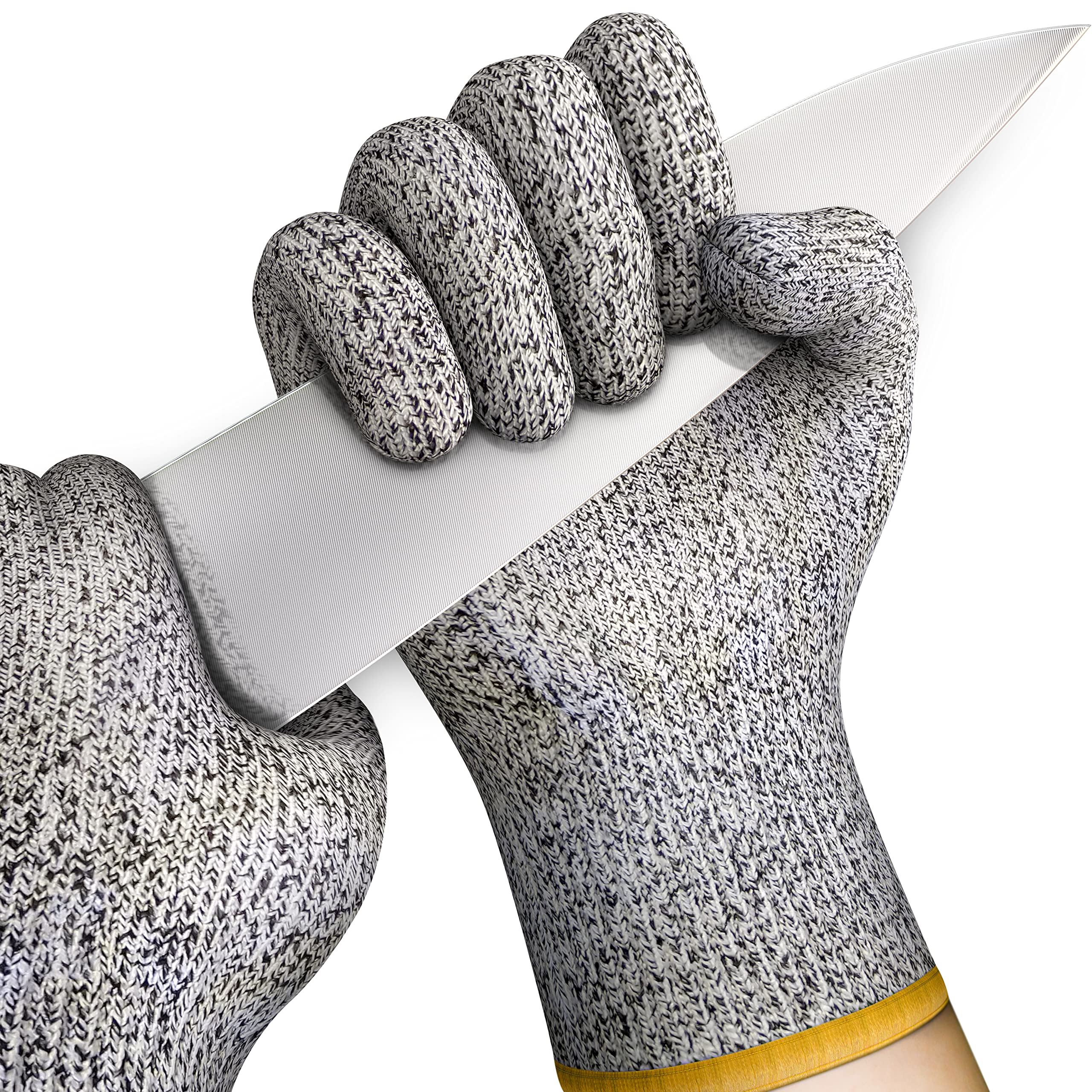 TydiPair of Cut Resistant Gloves - Large Food Safe Gloves, Protective Safety Gloves - Food Preparation - Protective Gloves - Level 5 Protection - Machine Washable