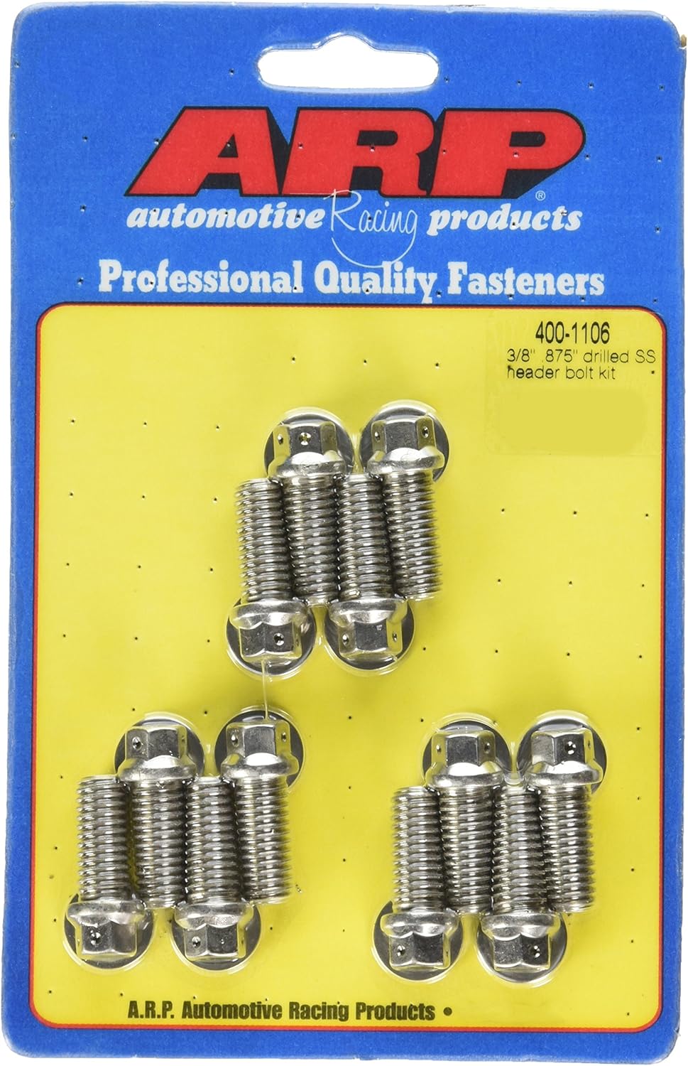 ARP 400-1106 3/8" x .875" UHL Stainless Steel Header Bolt Kit - 12 Piece