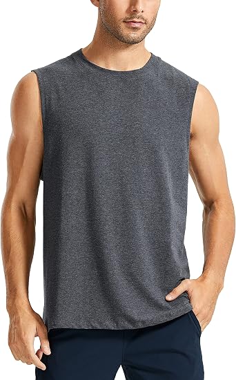 Pima Cotton Tank Tops Crew Neck 