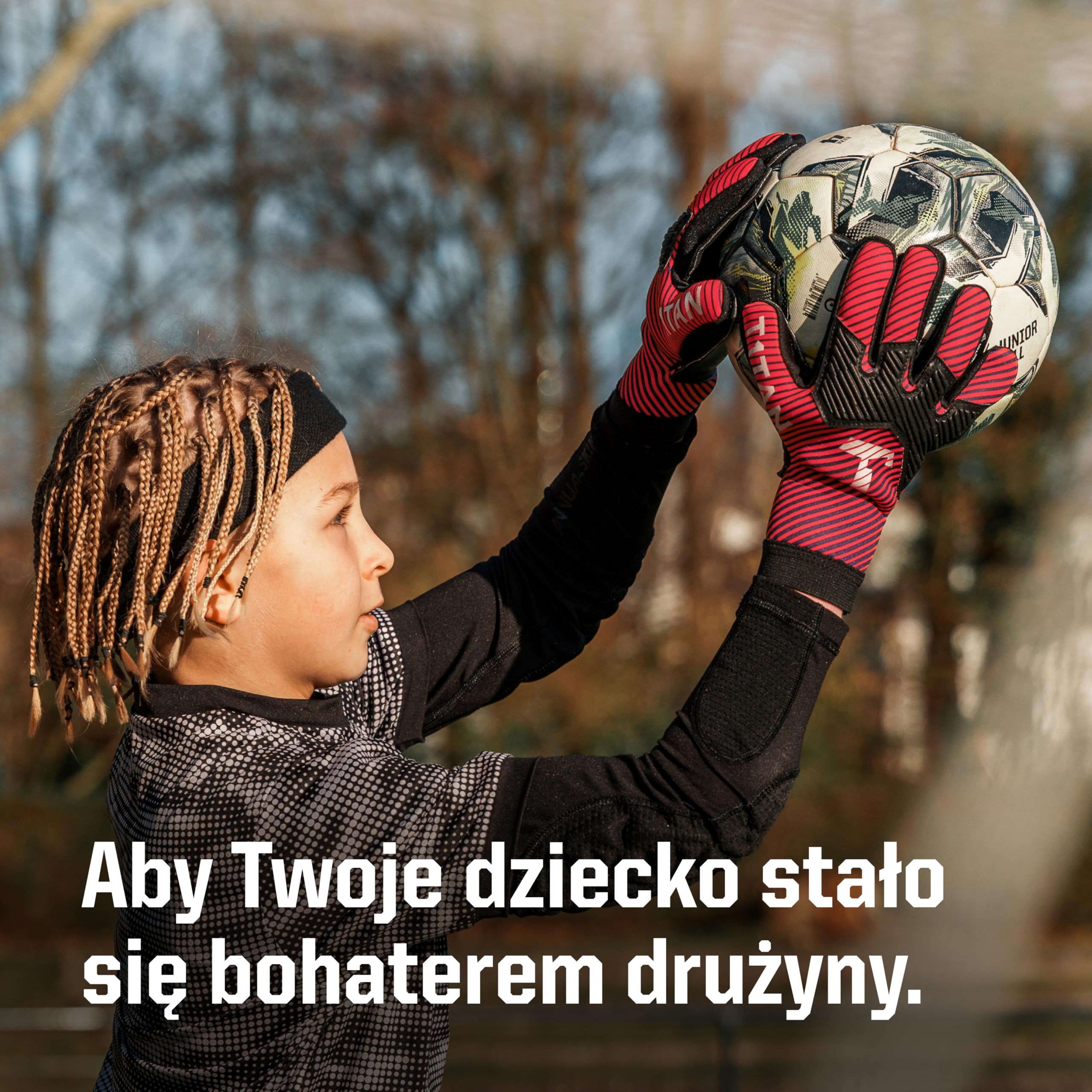 T1TAN Hobby AROX dziecięce rękawice bramkarskie, rozmiar 3-8, wiek 3-14 lat, czerwony, niebieski, zielony, żółty, rękawice bramkarskie dla chłopców, dziewcząt i nastolatków, rękawice bramkarskie