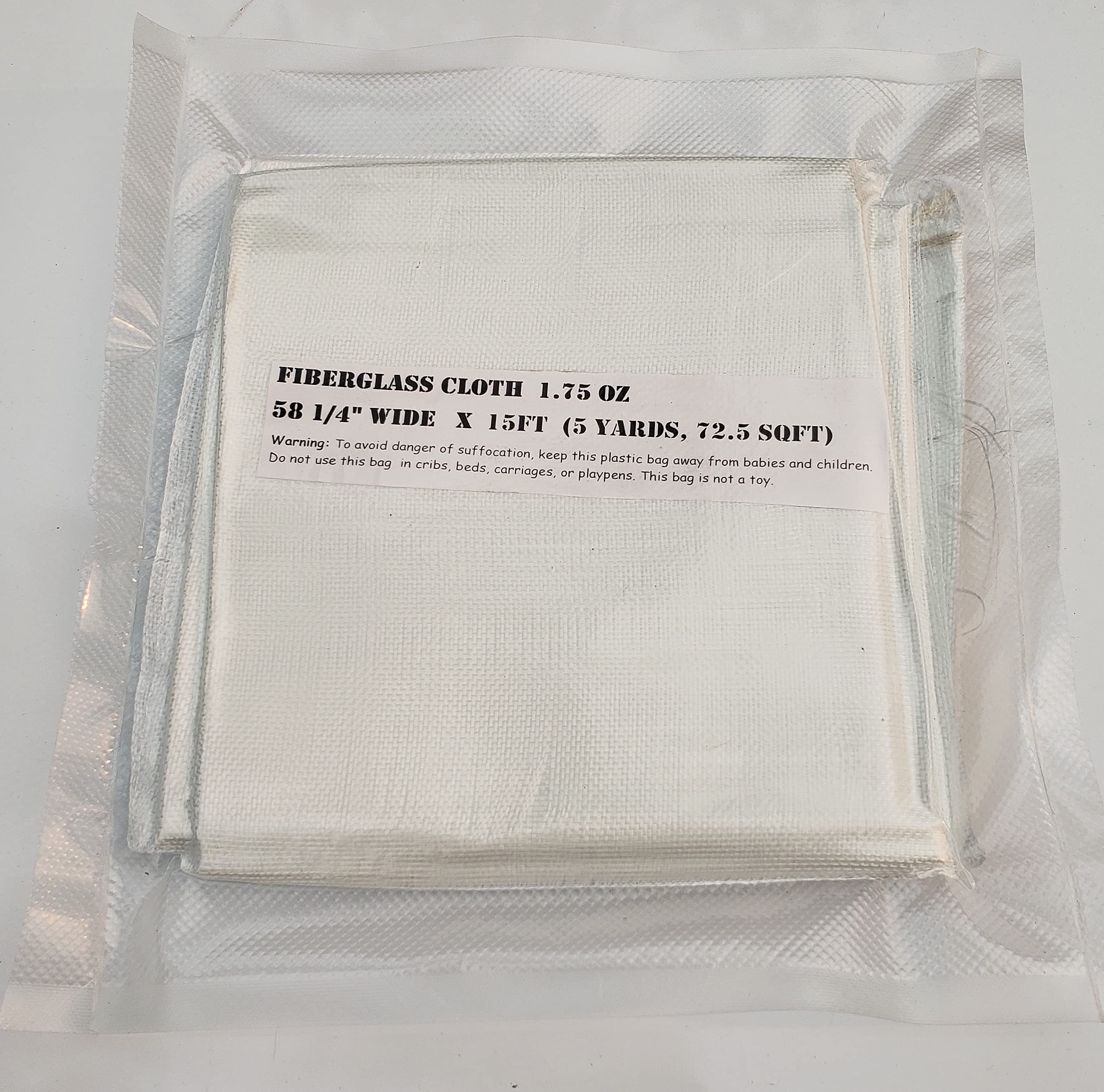 Fiberglass Cloth Fabric 1.75 oz. 72.5 sq Feet 58 1/4" Wide x 15ft (5 Yards) Lightweight Reinforcement Silicon Casting Mold Making Boat Aircraft Repair