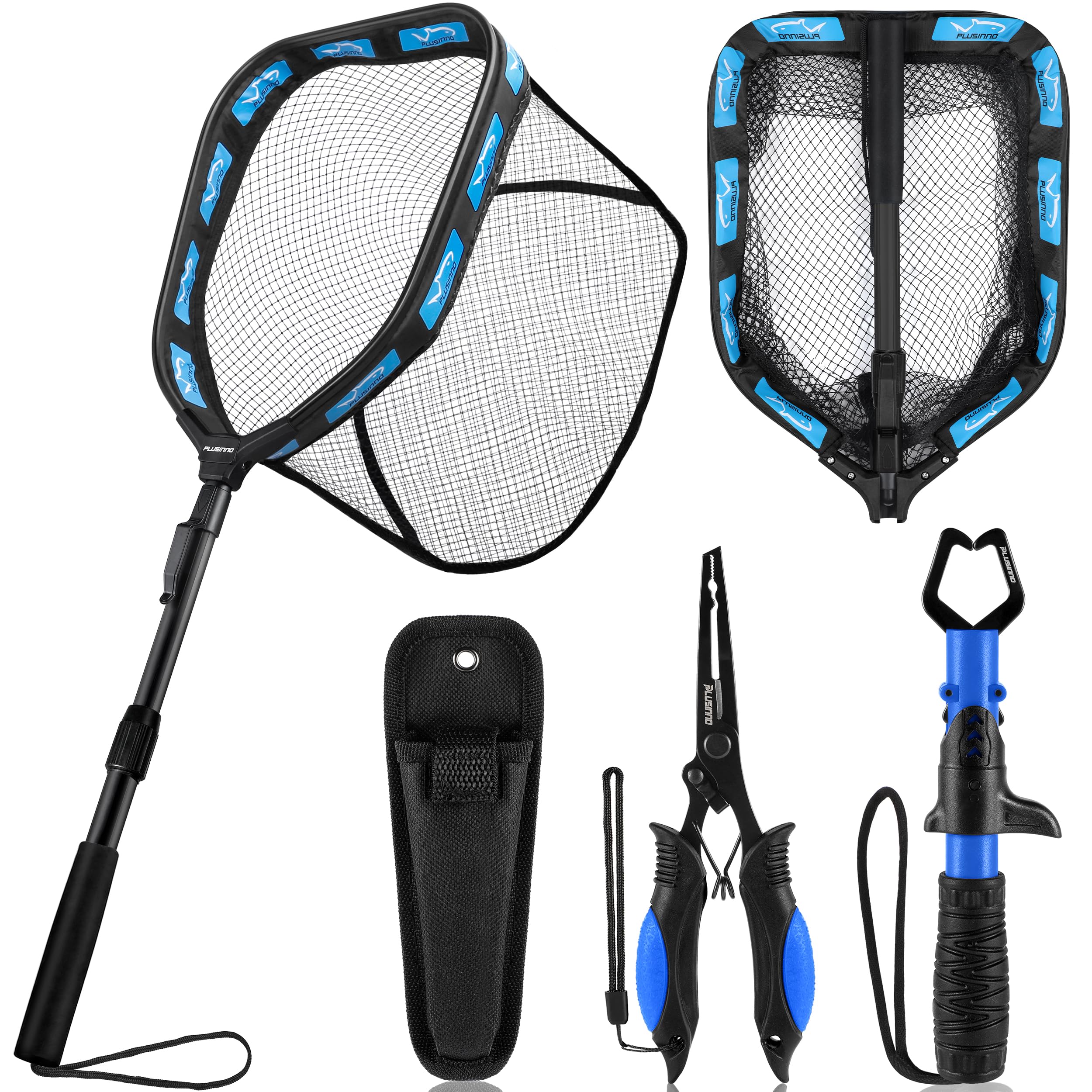 PLUSINNO Floating Fishing Net for Steelhead, Salmon, Fly, Kayak, Catfish, Bass, Trout Fishing, Rubber Coated Foldable Landing Net with Fixed or Telescoping Pole Handle, Fishing Gear and Gifts for Men — Amazon image 21