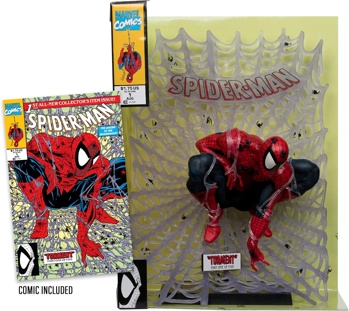 Marvel Spider-Man Coleccionable a escala 1:6 con escena (Spider-Man #1) | Figura estática coleccionable de Marvel de 9 pulgadas, escena posada a escala 1/6 - Spider-Man #1