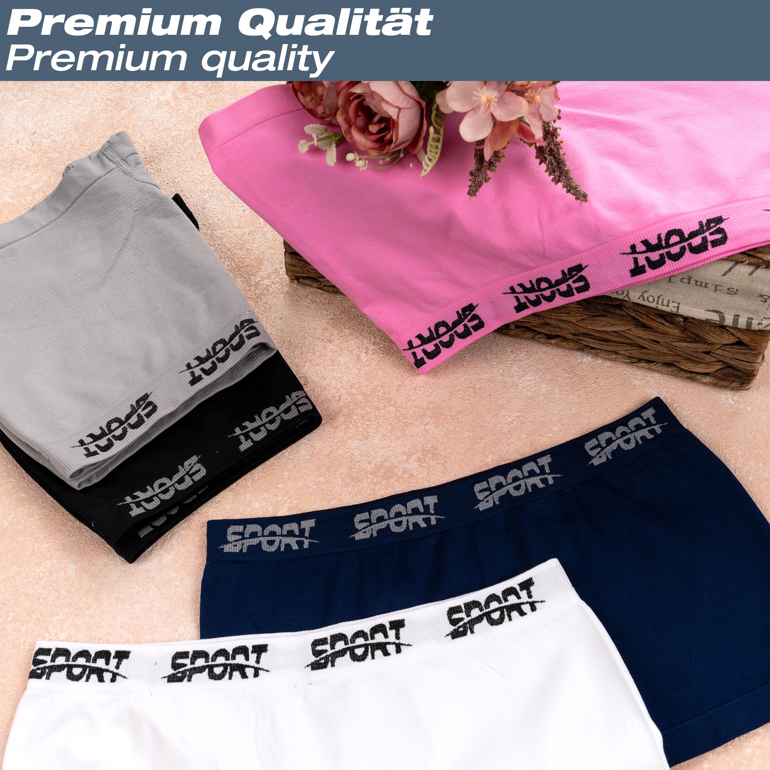 LOREZA ® 10 Culottes pour Filles avec Strass sous-vêtements en Microfibre Pantalons Rétro Shorts Slips