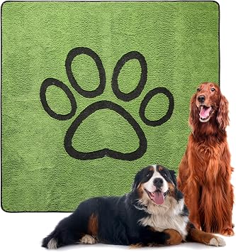 Qeils Reusable Dog Pee Pads, 1 Pack Super Absorbent & Leakproof Washable Puppy Pads with Soft Green Top Layer, for Potty Training, Crates, Couch, Car Seats & Pet Beds, 72"x 72"