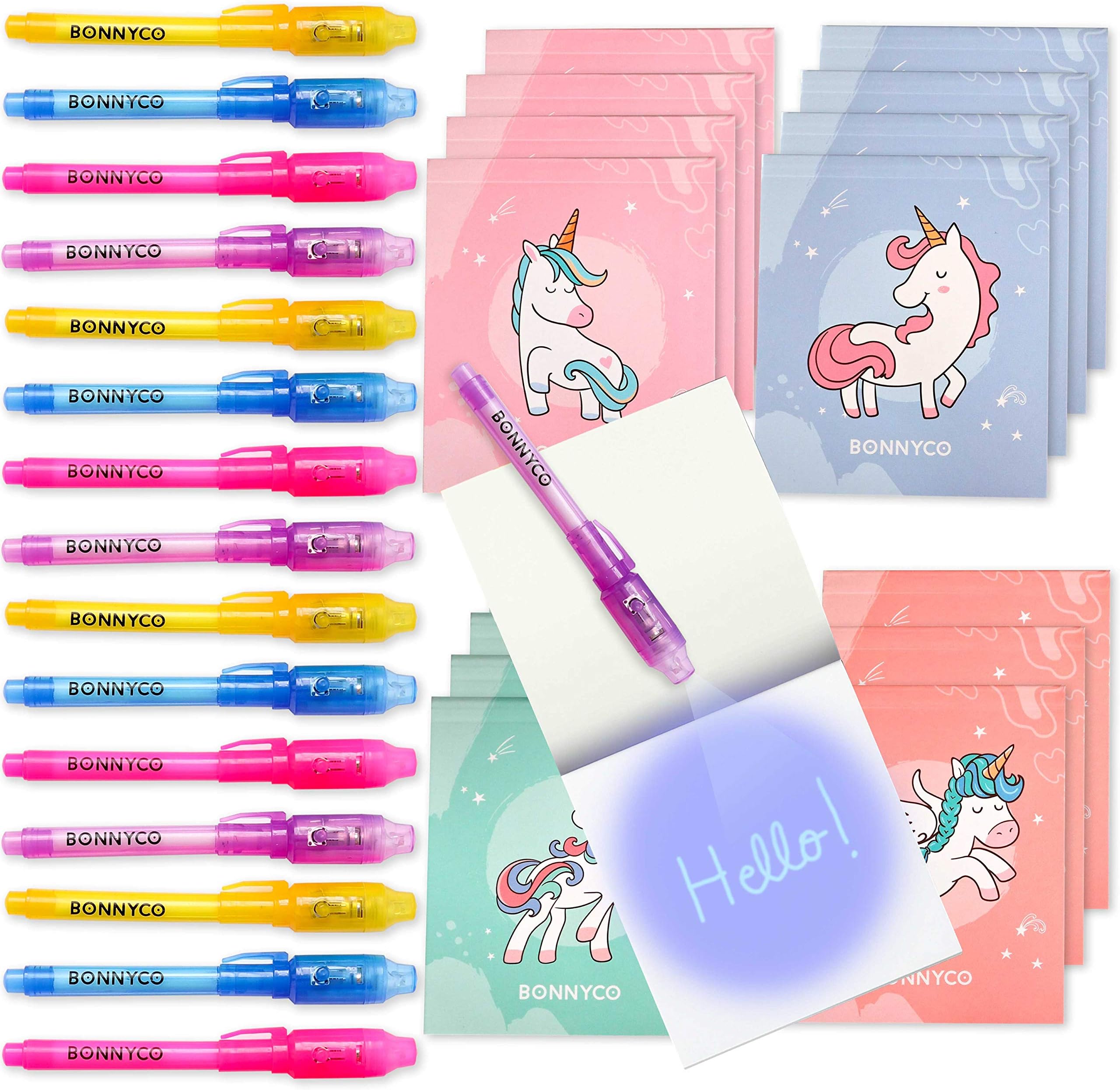 Kit Stylo Encre Invisible UV + Carnet - 20 Pièces, Cadeau Amusant Pour Enfants, Jeux Secrets Et Fêtes