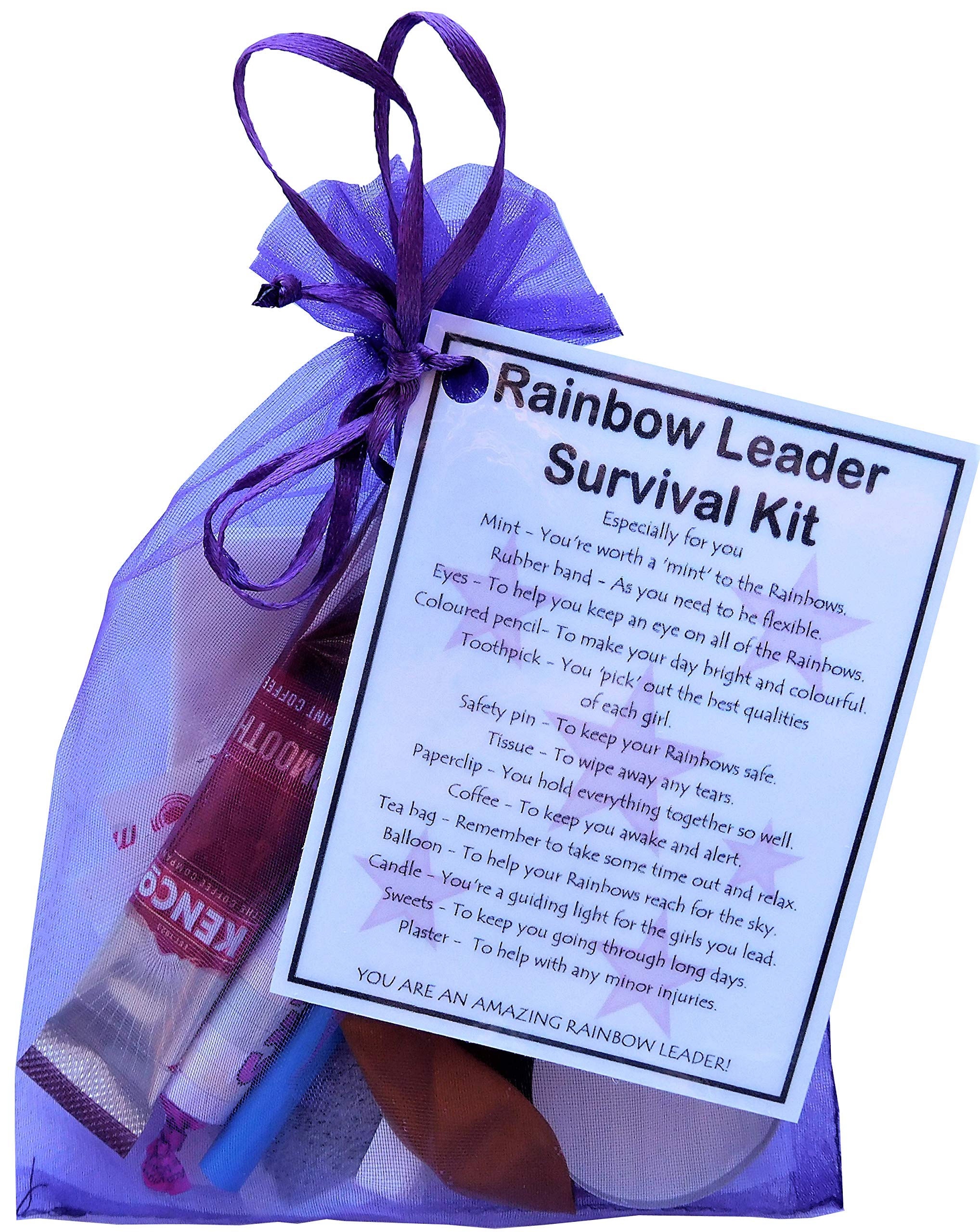 Smile Gifts Uk Purple Rainbow Leader Survival Kit Gift (Great Present For Christmas, End Of Term, Leaving Gift, Thank You Gift Or Just Because...) Rainbow Gift, Gift For New Rainbow Leader