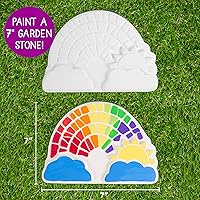 Vista 121 de Creative Roots Tortuga, Erizo y Sol de Mosaico - Pack de 3 Piedras de Paso de Cerámica de 7 Pulgadas & 6 Pinturas Vibrantes, Piedras de Paso DIY