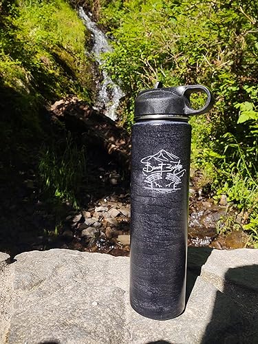 Miniatura 2 de Burnt Bridge Vaso delgado de acero inoxidable y 3 tapas intercambiables, termo de doble pared de viaje, termo de acero inoxidable delgado aislado,