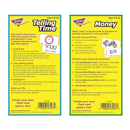 Miniatura 5 de TREND enterprises, Inc. T-53905 - Surtido de tarjetas flash de habilidades de tiempo y dinero