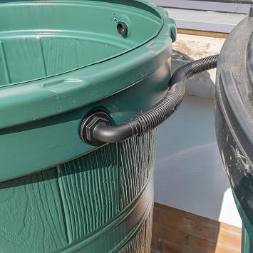 Water butt/rain barrel/water storage tank overflow hosetail elbow with nut & washer (1/2 bsp - 13mm barb)
