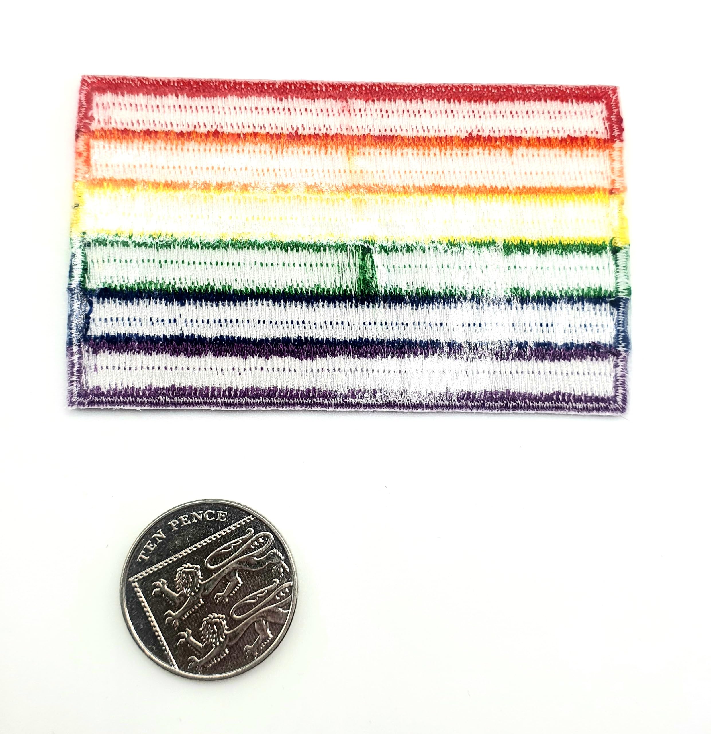 Toppa Ricamata Termoadesiva Bandiera Transgender Pride - 8x5 Cm, Rettangolare, Per Vestiti E Accessori - 2