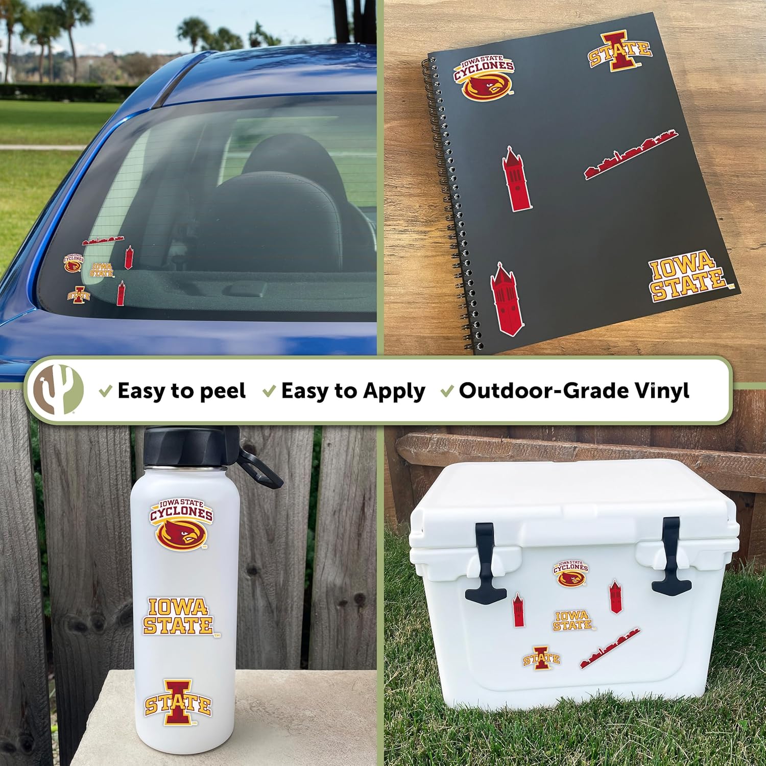 Desert Cactus Iowa State University Sticker ISU Cyclonesr Vinyl Decals Laptop Water Bottle Car Scrapbook Sheet T2 (Type 2-4) - Image 5