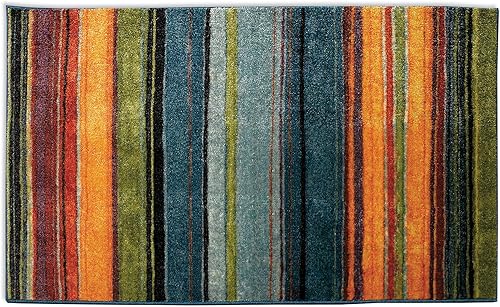 Miniatura 3 de BrylaneHome Alfombra pequeña de rayas arcoíris fabricada en los Estados Unidos - 20I W 34I L, multicolor