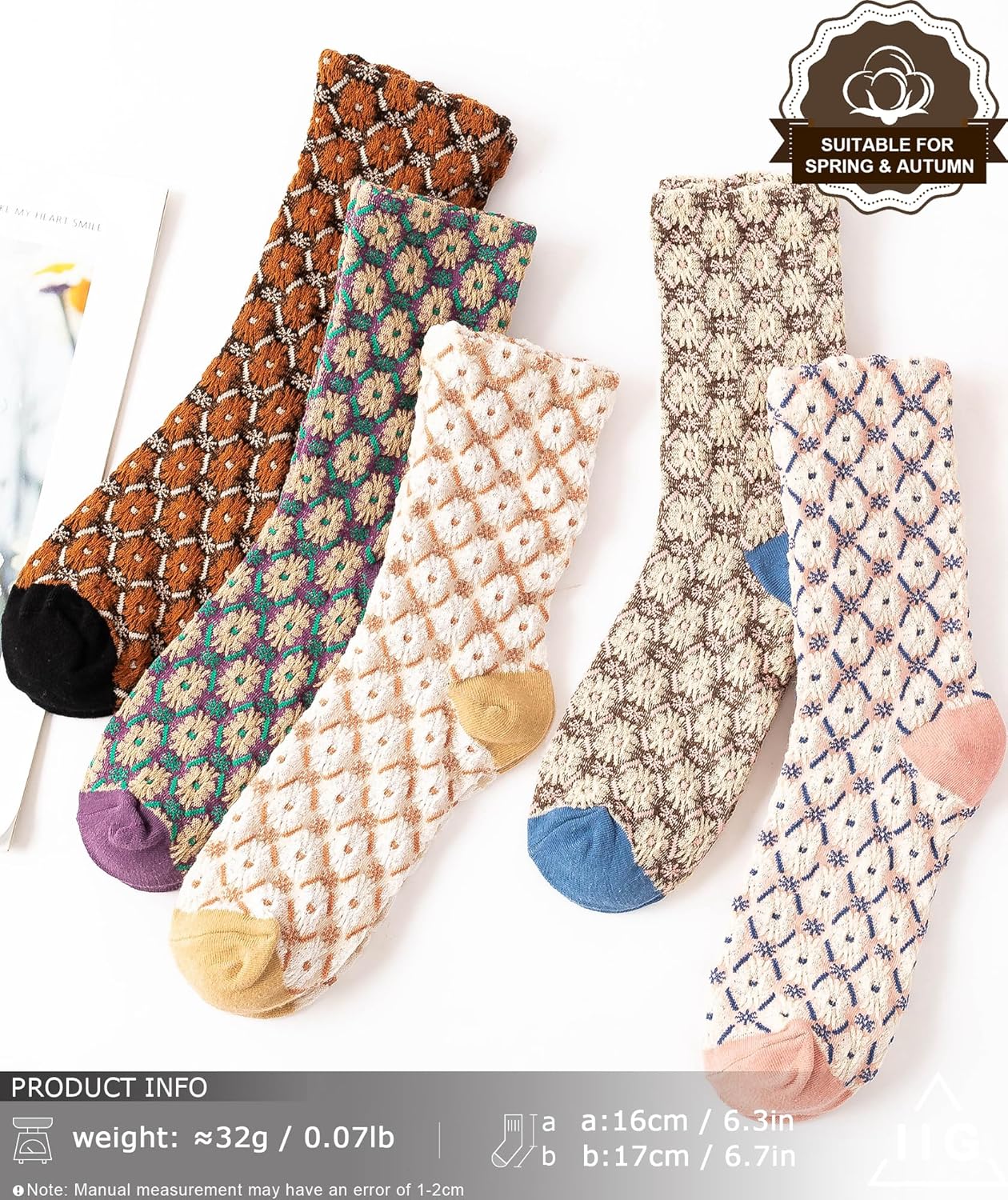 IIG Women's Fashion Cute Cotton Socks Novelty Funny Above Ankle Crew Socks Holiday Gifts for Women 4/5 Pairs - Image 3