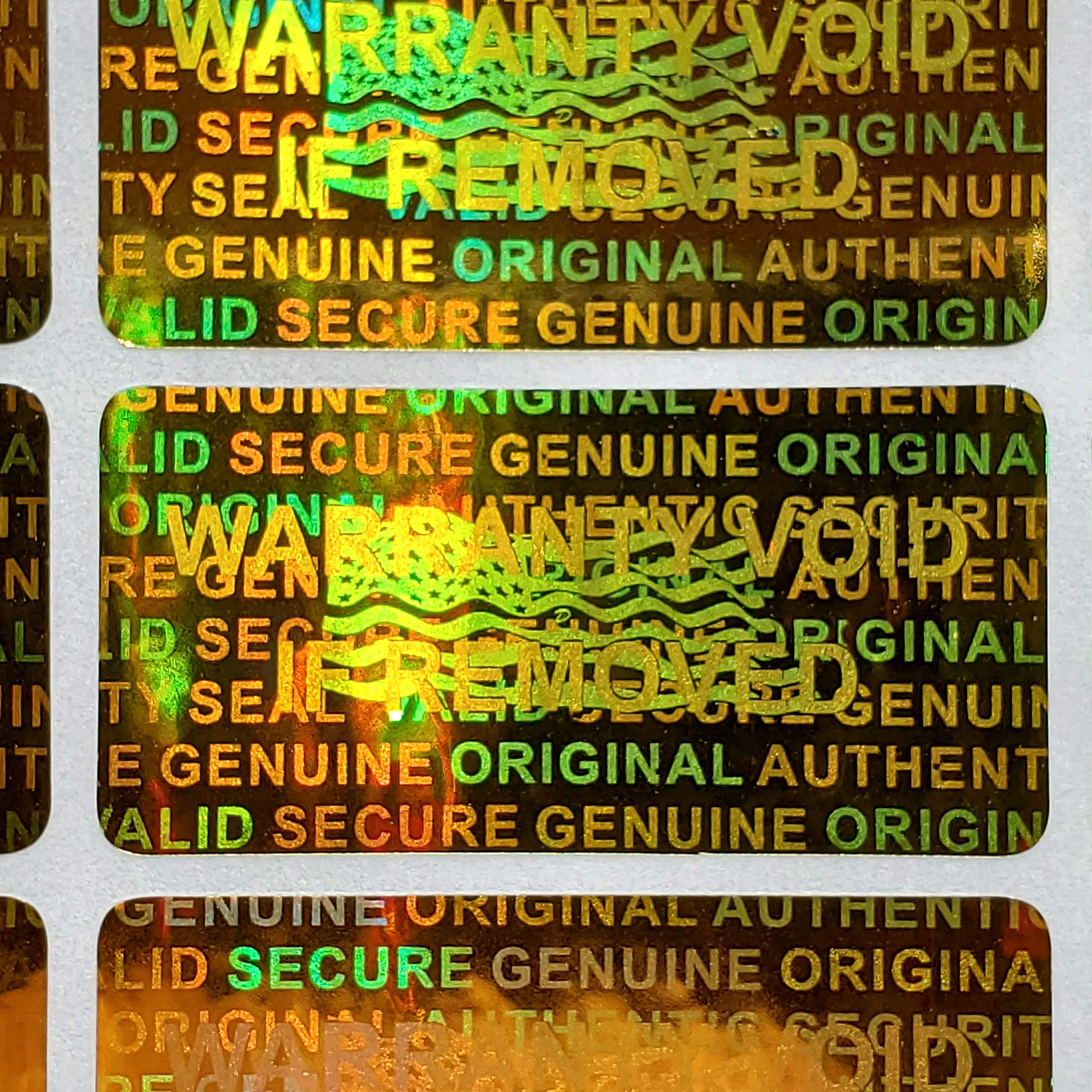 ホログラムエラー 11枚 1000 Hologram Seal Labels Stickers 15 mm x 30 mm- (GOLDEN) | eBay