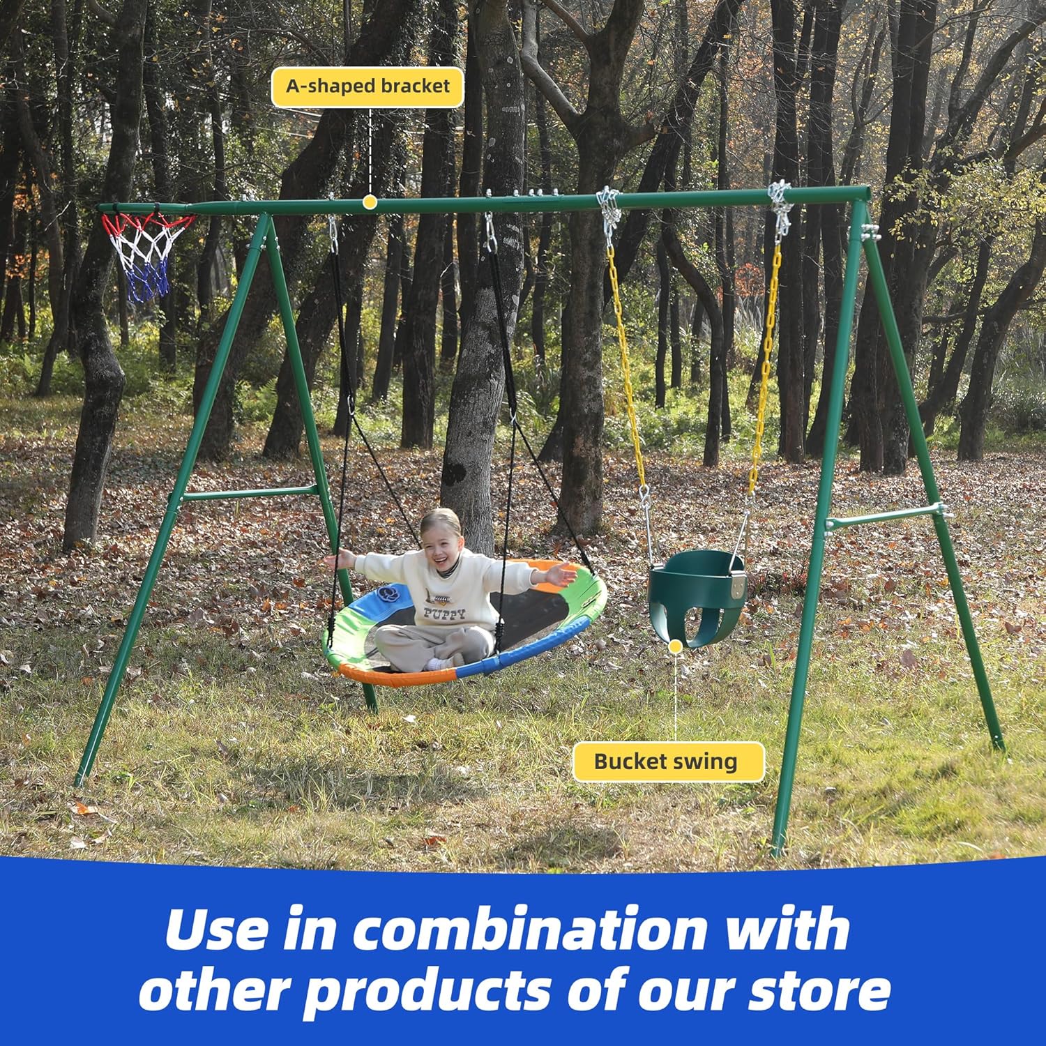 Saucer Tree Swing Seat for Kids 40 Inch Outdoor Round Tree Swing for Children Heavy Duty Safe Durable Easy Install for Backyard