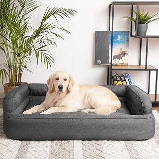 PillowPrim legowisko dla psa, kota, zdejmowana poszewka, poduszka dla psa, miejsce do spania, sofa dla psa, grafitowe, rozmiar XXL: 117 x 79 cm