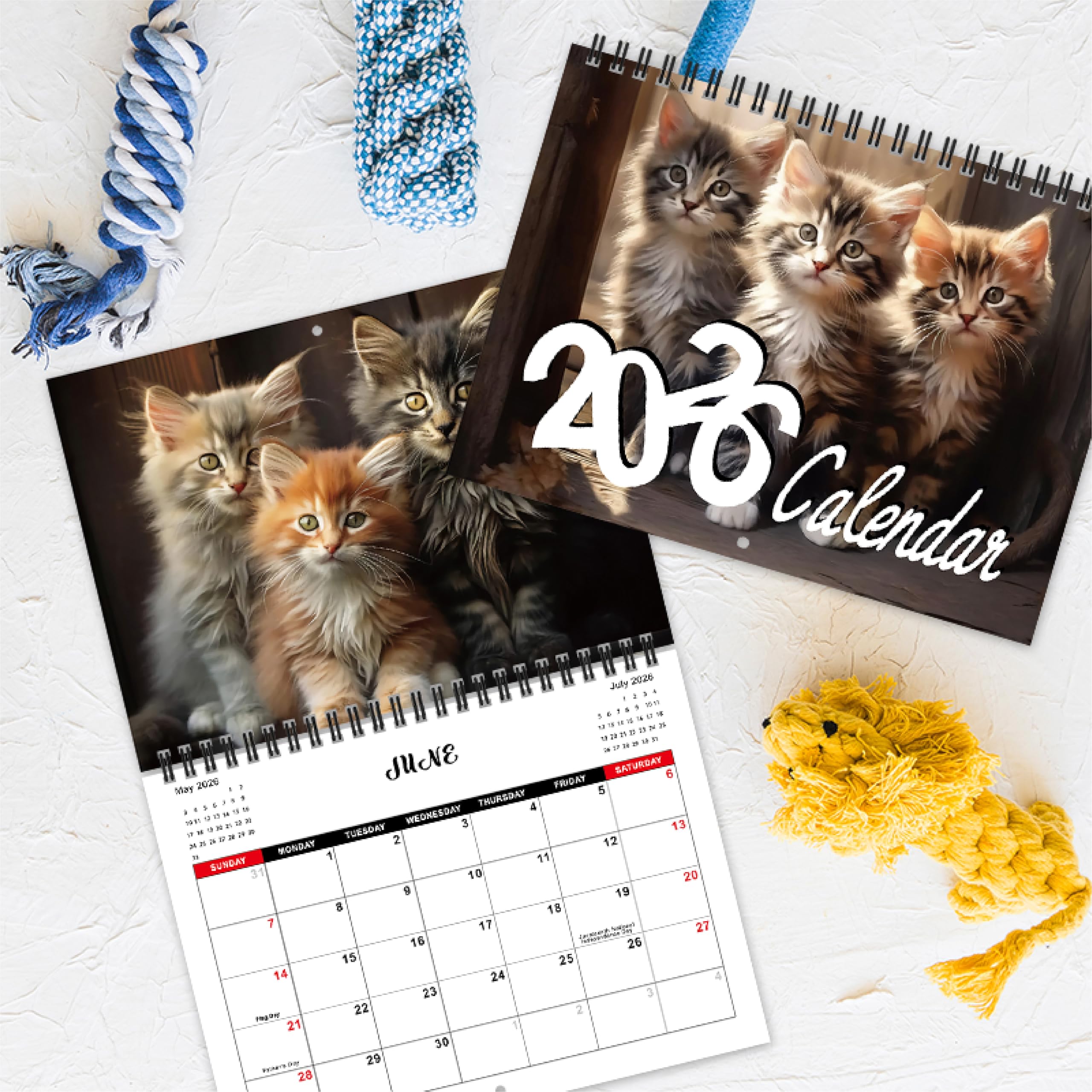 Calendario de pared de gato 2026, calendario de pared 2026, año completo de 12 meses, enero de 2026 a diciembre de 2026, tamaño 8 x 11 pulgadas, diseño de doble encuadernación, bonito calendario de