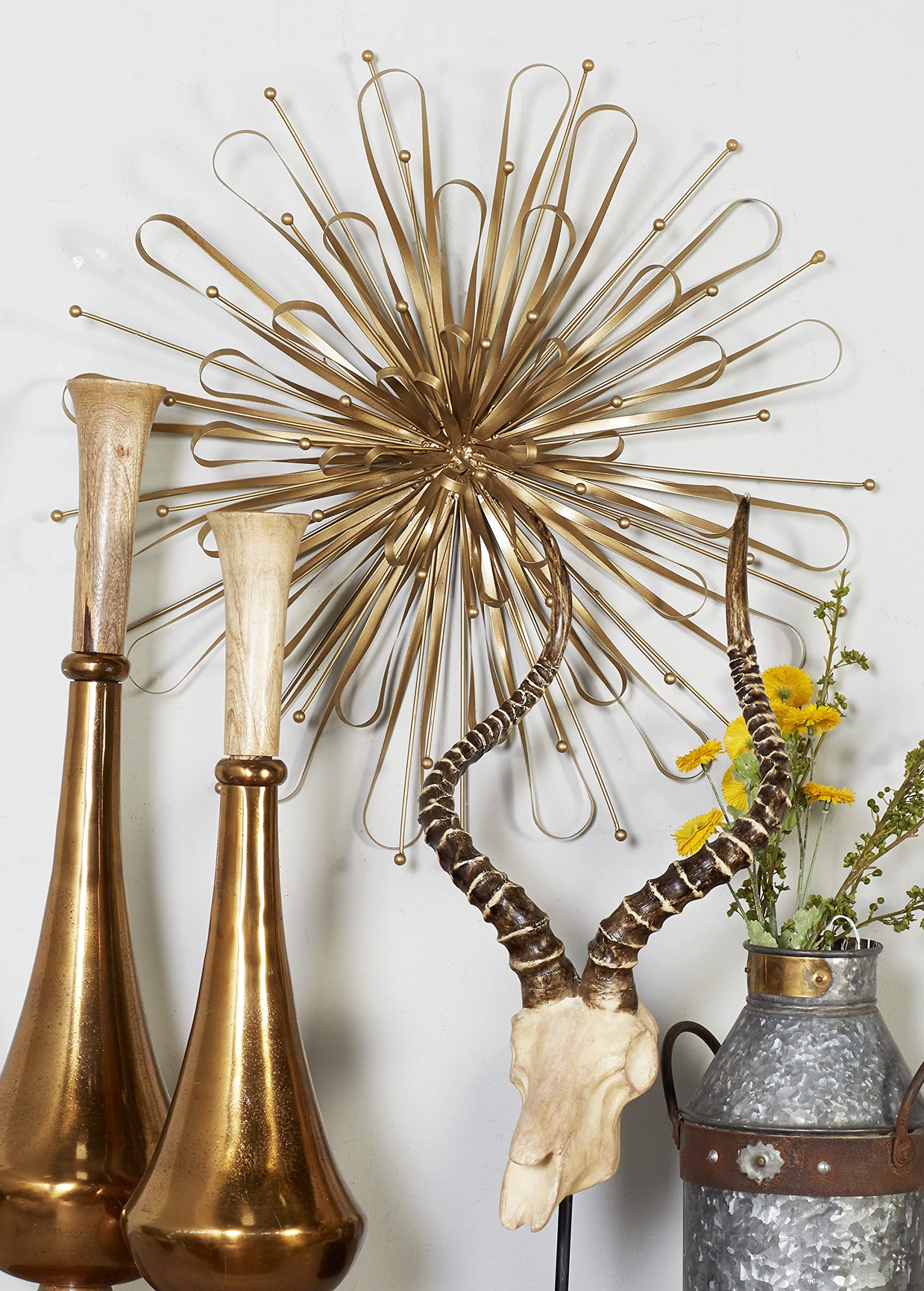 Deco 79 Gorgeous Metal Gold Wall Decor Set of 3, 24L x 5W : Amazon
