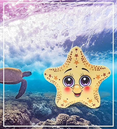 Miniatura 8 de DolliBu Juguete de peluche de estrella de mar amarilla, regalo de estrella de mar para niños y adultos, lindos animales de peluche para niños