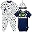 Gerber NFL Baby Boy Pack Footie Registry Gift 3 Piece Bodysuit Sleep n Play and Cap Set, Team Color, 3-6 Months US