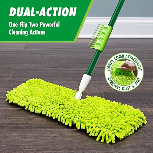 Miniatura 3 de Libman Trapeador de polvo de microfibra de 2 lados de 18 pulgadas, trapeadores secos y húmedos de doble cara para limpieza de pisos, madera dura,