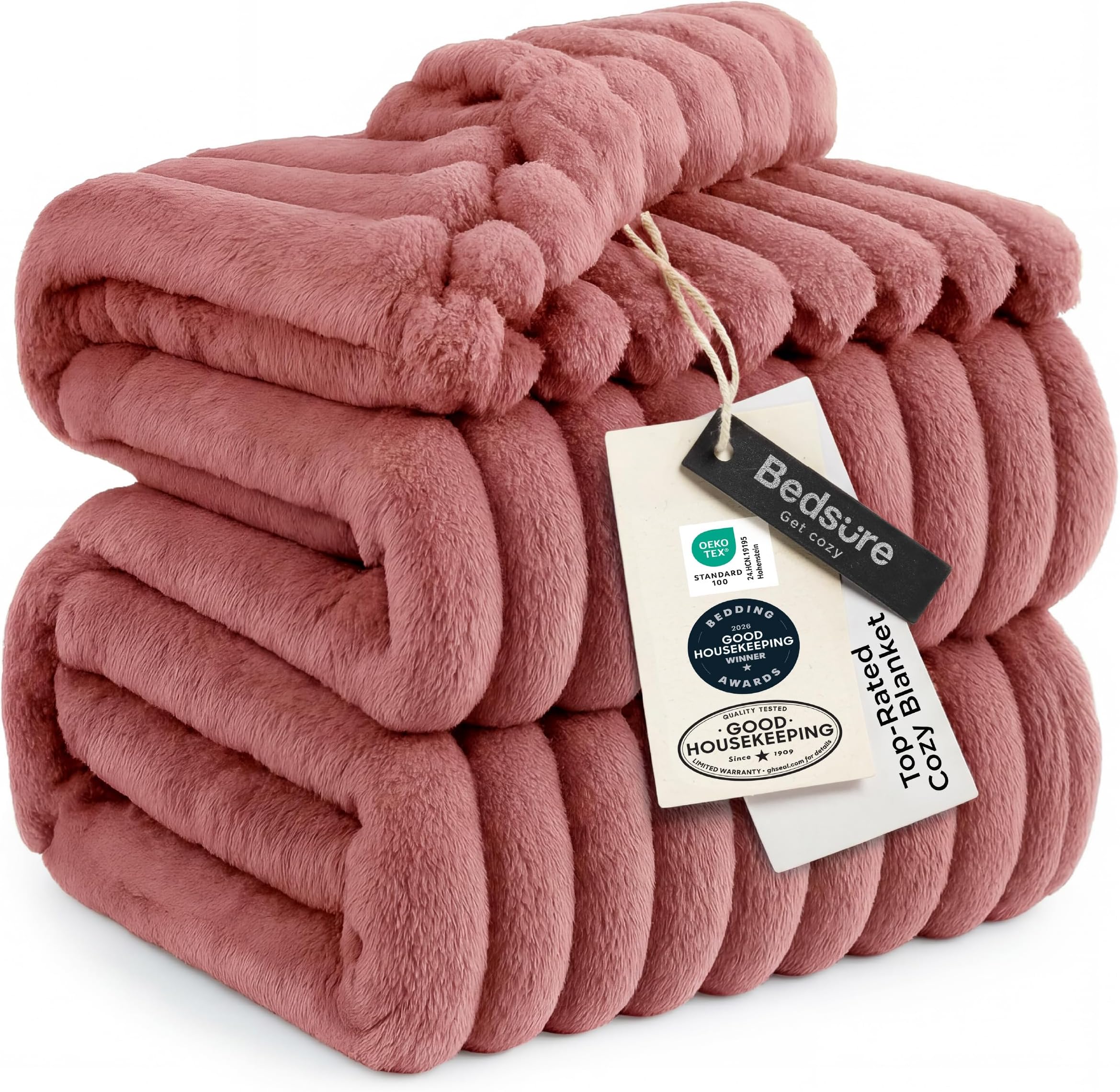 Bedsure Dusty Pink Full Blanket for Bed - GentleSoft Cozy Soft Blankets for Women, Cute Small Fleece Throws for Girls, Birthday Gifts for Women, Mothers Day Decor Gifts for Mom, 84x90 Inches
