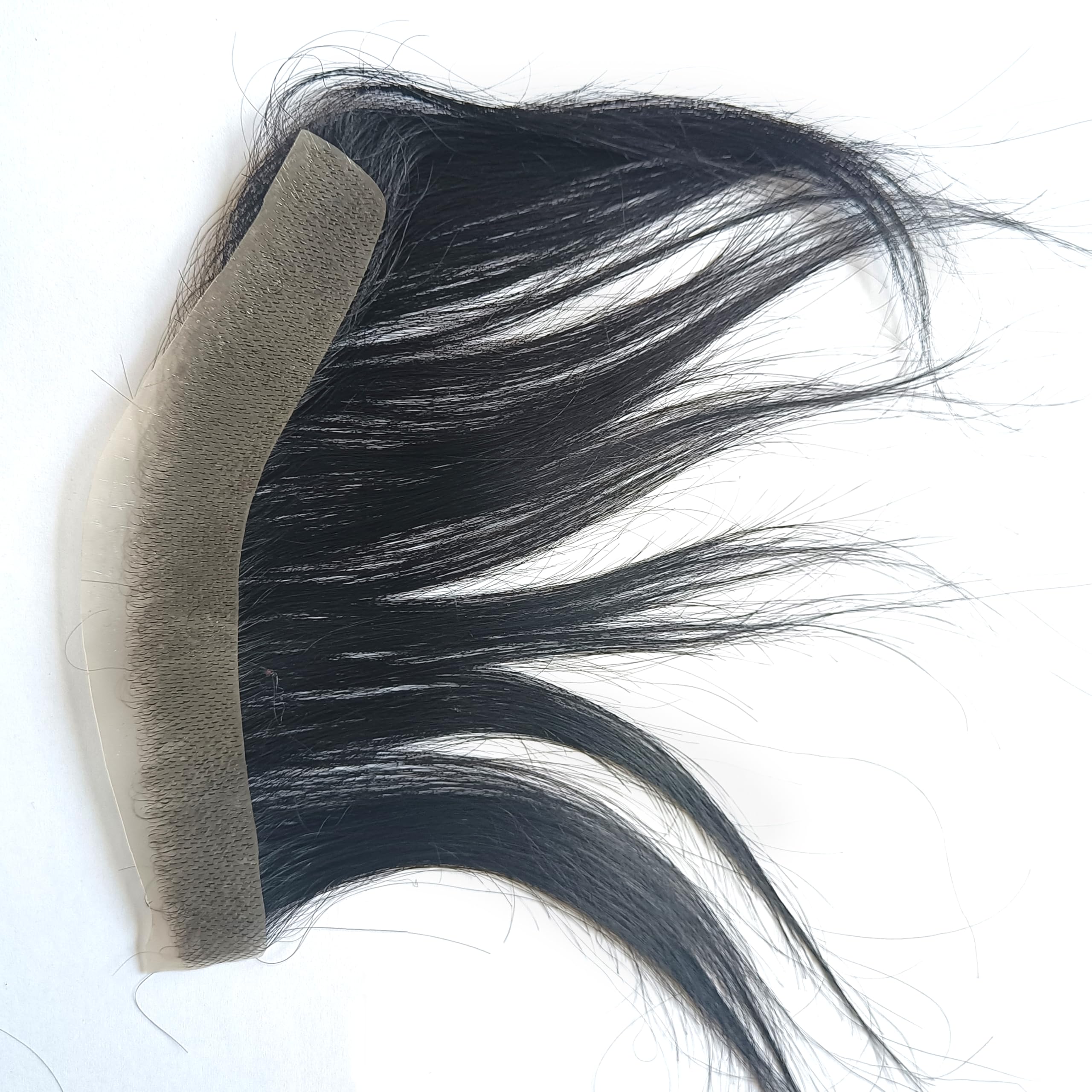 SeraphicWig Men Forehead Hairline Toupee Human Hair Front Hair Pieces For Mens Lace Hair System Lace Size 1.5X16cm Natural Color - Image 3