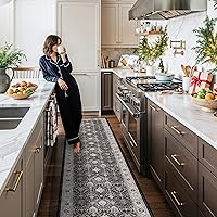 Vista 38 de Alfombra lavable para pasillo, de cocina, para entrada, alfombra suave vintage, antideslizante para interiores, para baño, sala de estar y Ladrillo