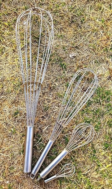 Stainless Steel Balloon Whisk chef & bar supplies(4 different sizes for all need}Whisks for Cooking Wisk Kitchen Wire Whisk Egg Beater for Blending Whisking Beating Stirring Baking 50CM,37CM,23CM,10CM