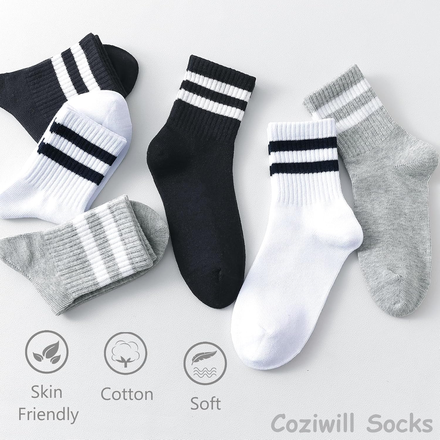 Boys Ankle Socks Seamless Kids School Uniform Socks Girls Breathable Cotton Quarter Crew Sock 3 Pairs 3/6 Pairs - Image 6