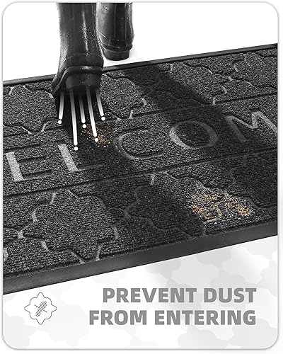 Miniatura 5 de Color&Geometry Tapete de bienvenida para puerta de exterior, 35 x 59 pulgadas, tapete de goma resistente antideslizante e impermeable, tapete de