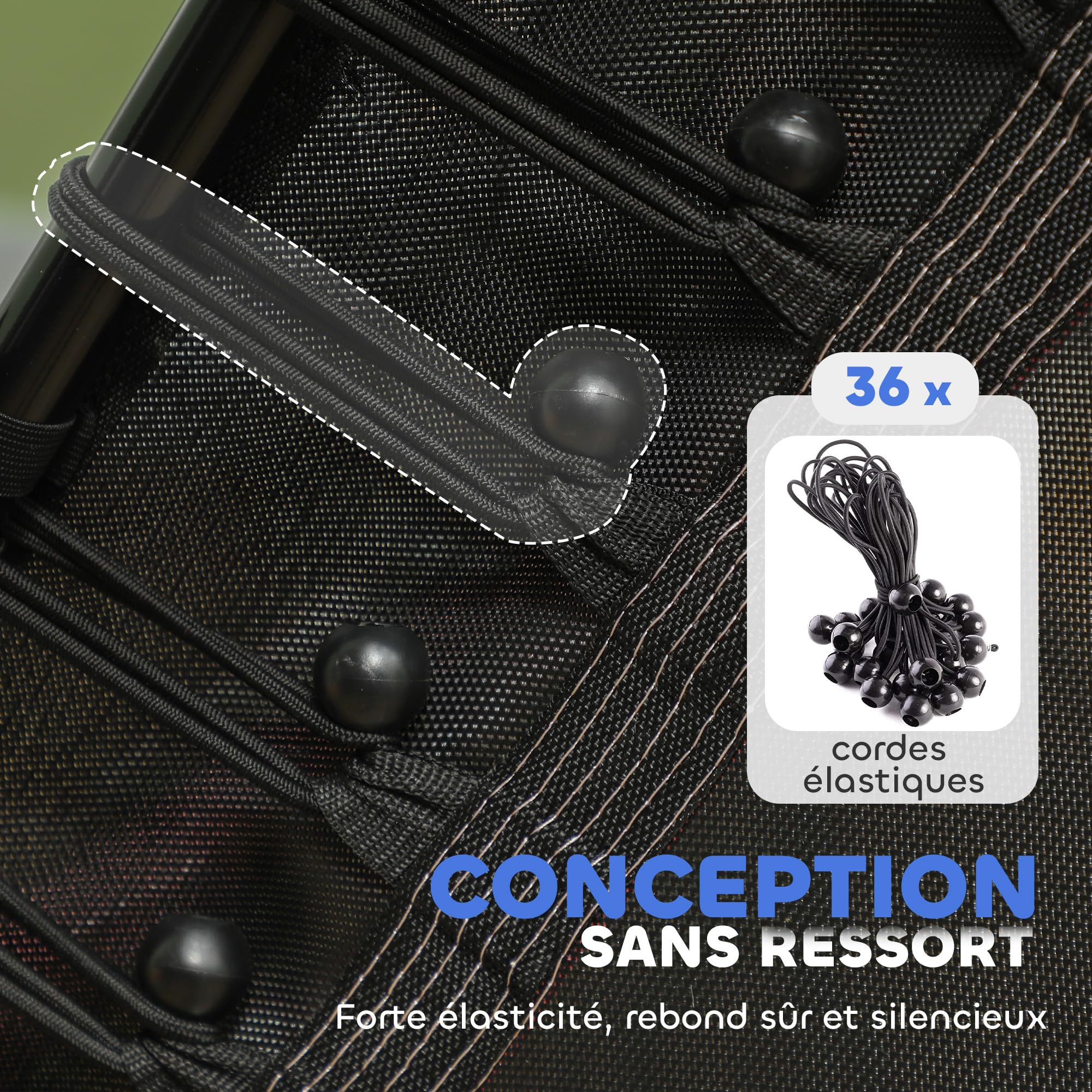 HOMCOM Trampoline pour Enfant 1,22 x 1,11 x 1,9 m Filet de sécurité Porte zippée 6 poteaux rembourrés Inclus sans Ressort Charge Max. 50 kg