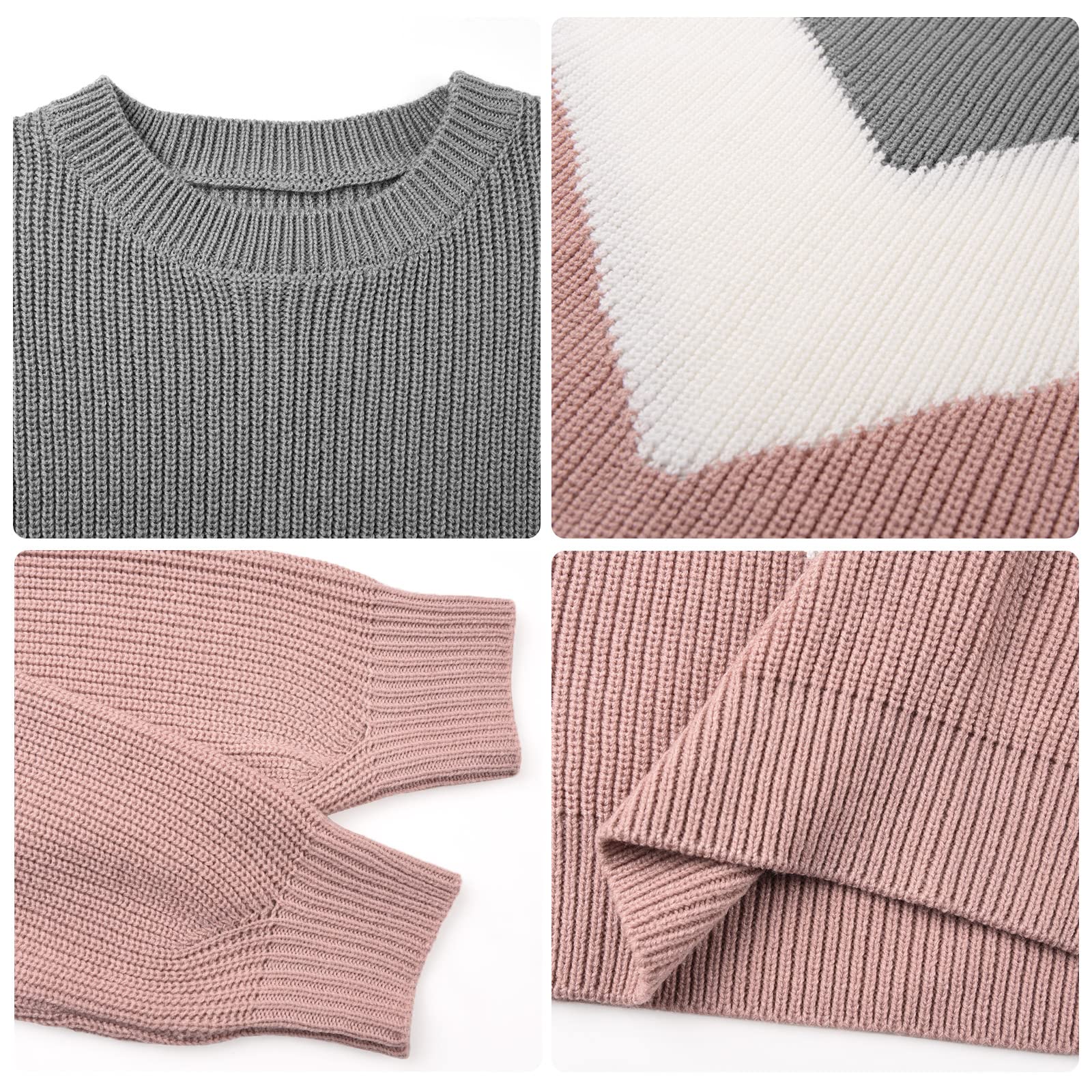 heekpek Maglione Oversize Donna Girocollo Invernale Maglione Lavorato a Maglia Donna con Pannello a Righe V Maniche Lunghe Casual Pullover per Autunno Inverno