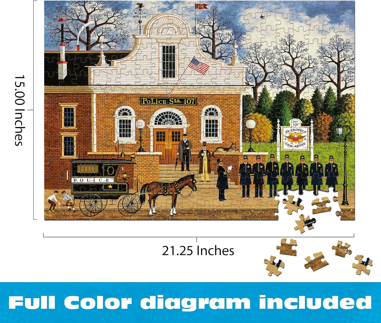Buffalo Games Charles Wysocki Roll Call with a Bang 300 Piece Jigsaw Puzzle image 3